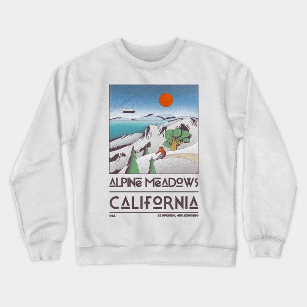 Alpine Meadows, California, USA Crewneck Sweatshirt by JDP Designs